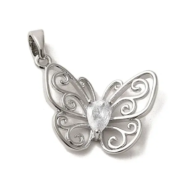 Brass Micro Pave Cubic Zirconia Pendants