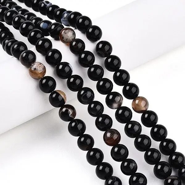 Natural Striped Agate/Banded Agate Beads Strands