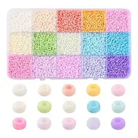 5250Pcs 15 Colors 8/0 Opaque Frosted Glass Seed Beads