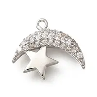 Brass Micro Pave Cubic Zirconia Pendants