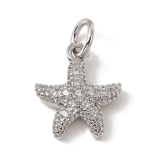Brass Micro Pave Cubic Zirconia Charms