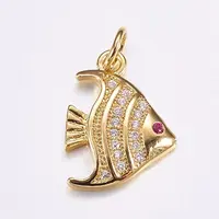 Brass Micro Pave Cubic Zirconia Pendants