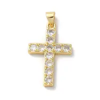 Brass Micro Pave Cubic Zirconia Pendants