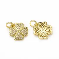 Brass Micro Pave Cubic Zirconia Charms