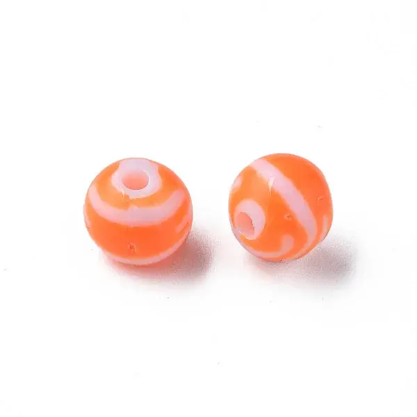 Opaque Striped Acrylic Beads