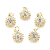 Brass Micro Pave Cubic Zirconia Charms