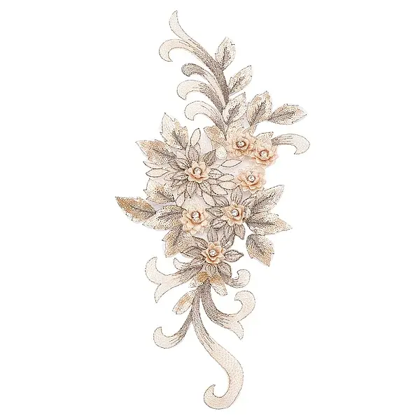 3D Flower Pattern Computerized Embroidery Appliques