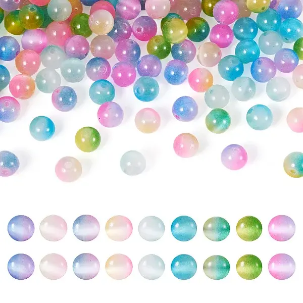 135Pcs 9 Colors Cat Eye Beads