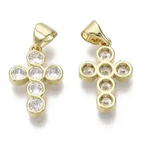 Brass Micro Pave Cubic Zirconia Pendants