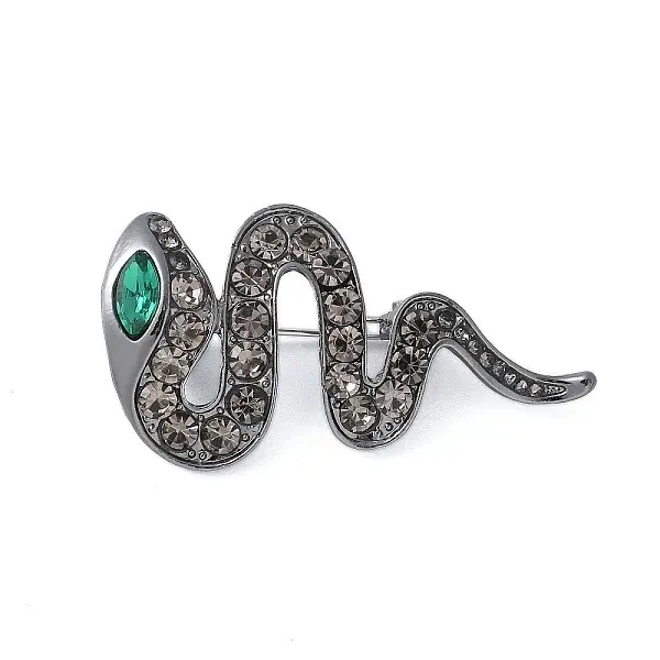 Alloy Rhinestone Snake Brooches