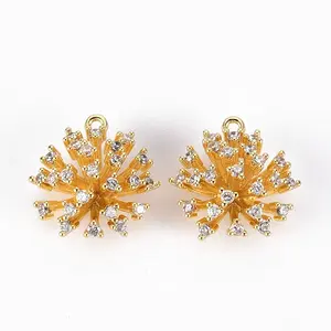 Brass Micro Pave Clear Cubic Zirconia Pendants