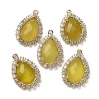 Natural Korean Jade Faceted Teardrop Pendants