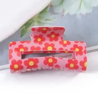 Flower Pattern PVC Plastic Claw Hair Clips