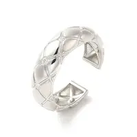 Brass Micro Pave Cubic Zirconia Open Cuff Rings