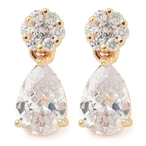 Rack Plating Brass Cubic Zirconia Stud Earrings