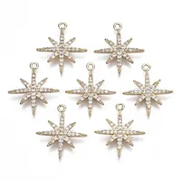 Brass Micro Pave Cubic Zirconia Pendants