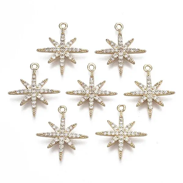Brass Micro Pave Cubic Zirconia Pendants