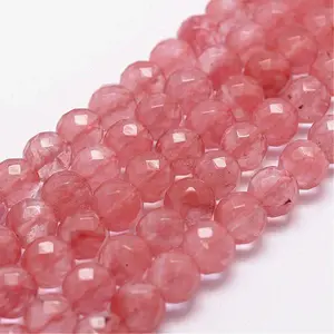 Cherry Quartz Glass Beads Strands