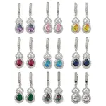 Gourd Rack Plating Brass Micro Pave Cubic Zirconia Hoop Earrings