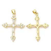 Eco-Friendly Brass Micro Pave Cubic Zirconia Pendants