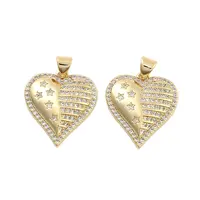 Brass Pave Clear Cubic Zirconia Pendants