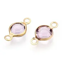 304 Stainless Steel with Glass Connector Charms