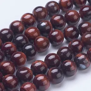 Dyed & Heated Natural Red Tiger Eye Beads Strands