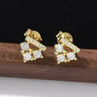 925 Sterling Silver Clear Cubic Zirconia Stud Earrings