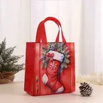 Rectangle Christmas No Woven Fabric Printed Tote Bags