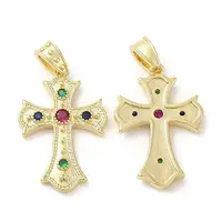 Brass Micro Pave Cubic Zirconia Pendants