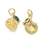 Brass Micro Pave Cubic Zirconia Charms