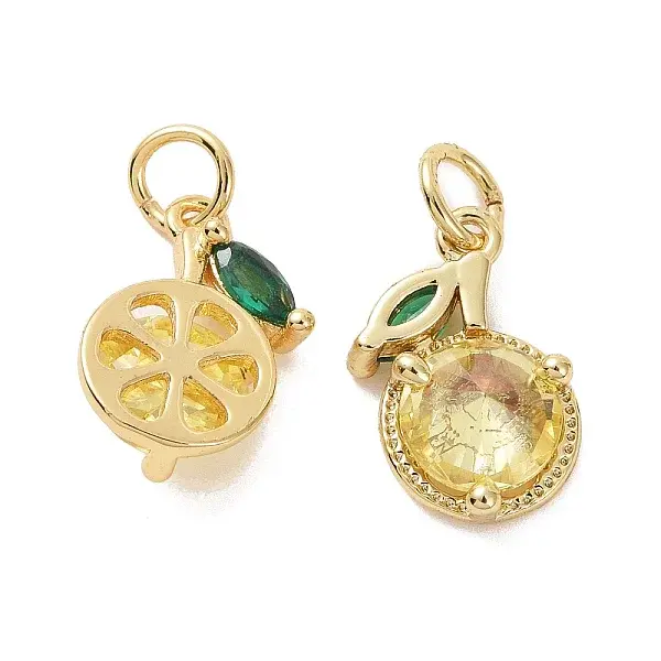 Brass Micro Pave Cubic Zirconia Charms