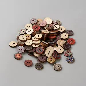100Pcs 2-Hole Wooden Buttons