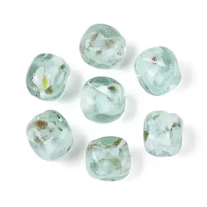 Handmade Gold Sand Lampwork Beads