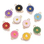 Zinc Alloy Enamel Sunflower Connector Charms