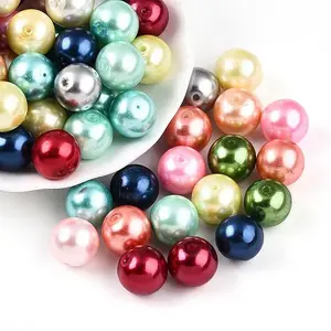 Baking Paint Pearlized Glass Pearl Beads