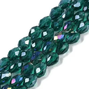 Transparent Electroplate Glass Beads Strands
