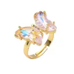 Adjustable Brass Glass Finger Rings
