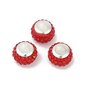 Alloy Rhinestone Clay Pave Beads