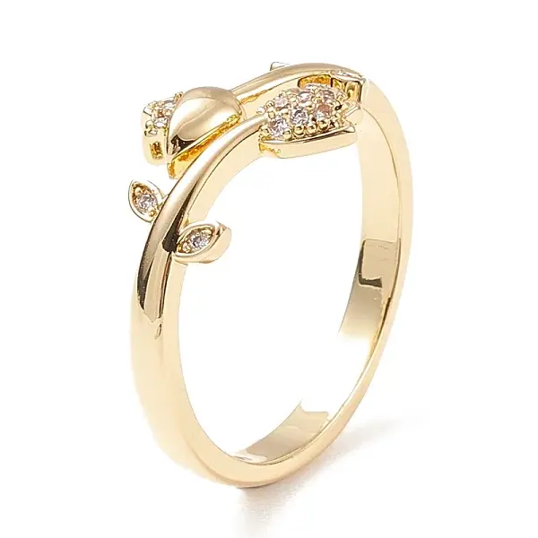 Clear Cubic Zirconia Flower of Life Cuff Ring