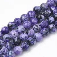 Dyed Natural Fire Crackle Agate Beads Strands