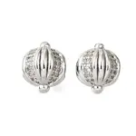 Brass Micro Pave Cubic Zirconia Beads