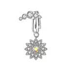 Brass Pave Clear Cubic Zirconia Clip on Belly Rings