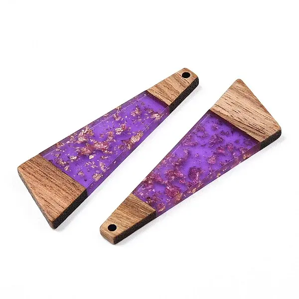 Transparent Resin & Walnut Wood Big Pendants