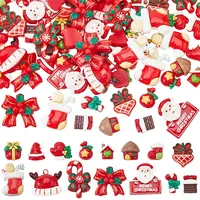 90Pcs 15 Styles Christmas Opaque Resin Cabochons