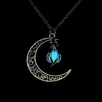 Luminous Alloy Locket Pendant Necklaces