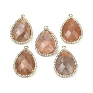 Natural Sunstone Faceted Pendants