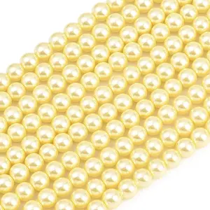 Eco-Friendly Dyed Glass Pearl Round Beads Strands