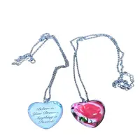 Heart Glass Pendant Necklaces