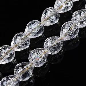 Transparent Crackle Glass Beads Strands